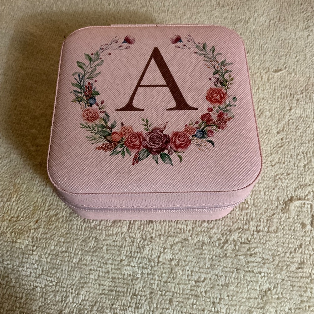 PARIMA Initial A” Travel Jewelry Case